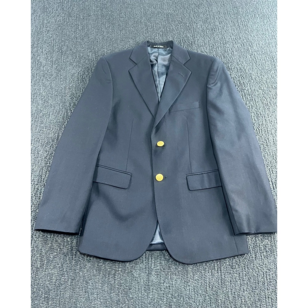 Chaps Boys Navy Blue Blazer Gold Crest Buttons School Uniform Jacket Size 14R